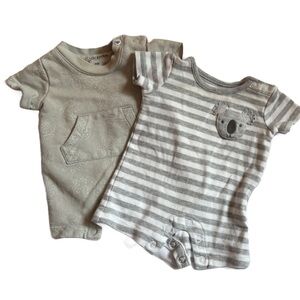 Gender Neutral Newborn Koala Mac & Moon 2-Piece Romper Bundle - NB